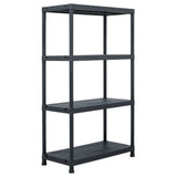 NNEVL Storage Shelf Racks 2 pcs Black 200 kg 80x40x138 cm Plastic