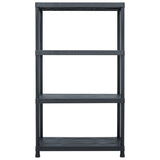 NNEVL Storage Shelf Racks 2 pcs Black 200 kg 80x40x138 cm Plastic