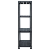 NNEVL Storage Shelf Racks 2 pcs Black 200 kg 80x40x138 cm Plastic