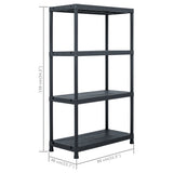 NNEVL Storage Shelf Racks 2 pcs Black 200 kg 80x40x138 cm Plastic