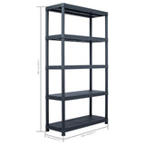 NNEVL Storage Shelf Racks 2 pcs Black 500 kg 100x40x180 cm Plastic