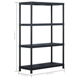 NNEVL Storage Shelf Racks 2 pcs Black 220 kg 90x40x138 cm Plastic