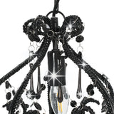 NNEVL Ceiling Lamp with Beads Black Round E14