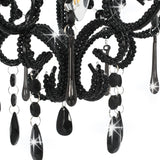 NNEVL Ceiling Lamp with Beads Black Round E14