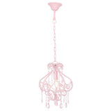 NNEVL Ceiling Lamp with Beads Pink Round E14