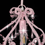 NNEVL Ceiling Lamp with Beads Pink Round E14