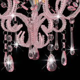 NNEVL Ceiling Lamp with Beads Pink Round E14