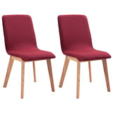 NNEVL Dining Chairs 2 pcs Red Fabric