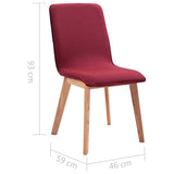 NNEVL Dining Chairs 2 pcs Red Fabric