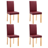 NNEVL Dining Chairs 4 pcs Red Faux Leather