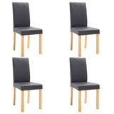 NNEVL Dining Chairs 4 pcs Grey Faux Leather