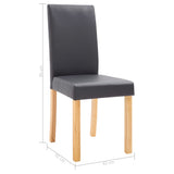 NNEVL Dining Chairs 4 pcs Grey Faux Leather