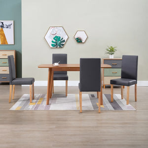 NNEVL Dining Chairs 4 pcs Grey Faux Leather