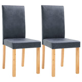 NNEVL Dining Chairs 2 pcs Grey Faux Suede Leather