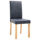 NNEVL Dining Chairs 2 pcs Grey Faux Suede Leather