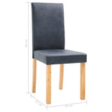 NNEVL Dining Chairs 2 pcs Grey Faux Suede Leather