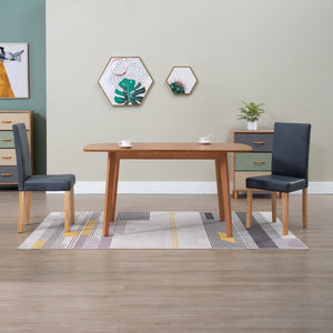NNEVL Dining Chairs 2 pcs Grey Faux Suede Leather