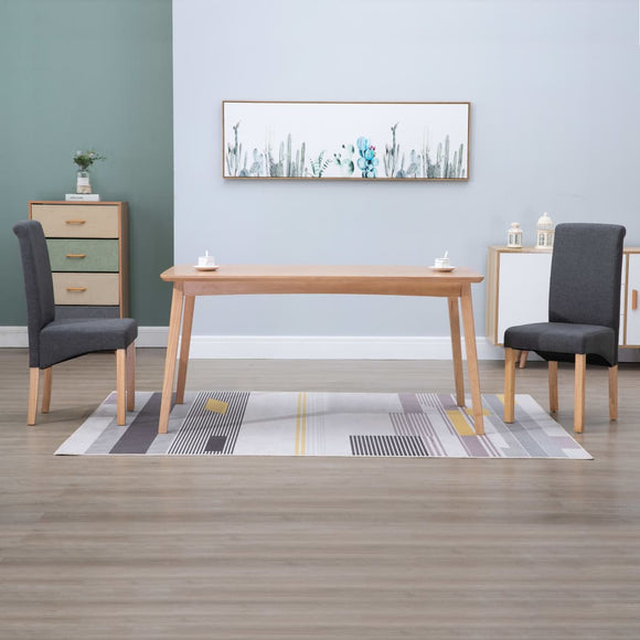 NNEVL Dining Chairs 2 pcs Grey Fabric