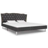 NNEVL Bed Frame Dark Grey Fabric 137x187 cm Double Size