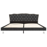 NNEVL Bed Frame Dark Grey Fabric 137x187 cm Double Size