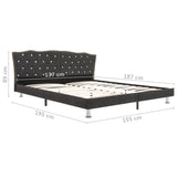 NNEVL Bed Frame Dark Grey Fabric 137x187 cm Double Size