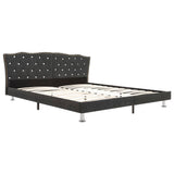 NNEVL Bed Frame Dark Grey Fabric 153x203 cm Queen Size