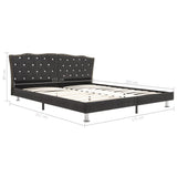 NNEVL Bed Frame Dark Grey Fabric 153x203 cm Queen Size
