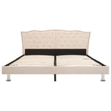 NNEVL Bed Frame Linen Fabric 137x187 cm Double Size