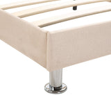 NNEVL Bed Frame Linen Fabric 137x187 cm Double Size