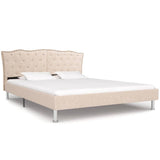 NNEVL Bed Frame Linen Fabric 153x203 cm Queen Size