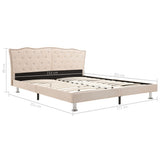 NNEVL Bed Frame Linen Fabric 153x203 cm Queen Size