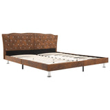 NNEVL Bed Frame Brown Fabric 137x187 cm Double Size