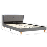 NNEVL Bed Frame Light Grey Fabric 106x203 cm King Size Single