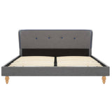 NNEVL Bed Frame Light Grey Fabric 137x187 cm Double Size