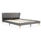 NNEVL Bed Frame Light Grey Fabric 183x203 cm King Size