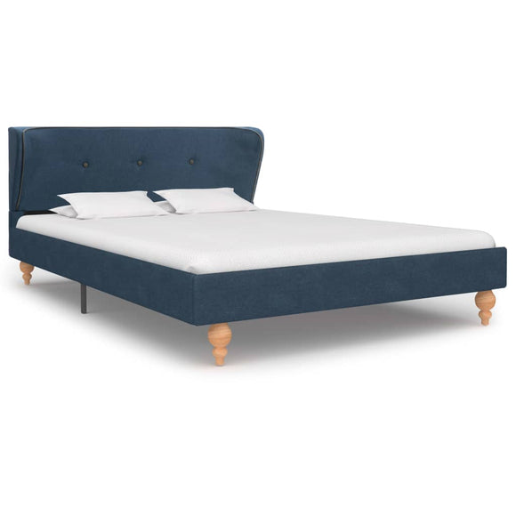 NNEVL Bed Frame Blue Fabric 106x203 cm King Size Single
