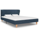 NNEVL Bed Frame Blue Fabric 106x203 cm King Size Single
