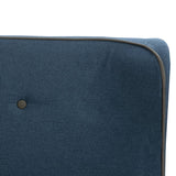 NNEVL Bed Frame Blue Fabric 106x203 cm King Size Single