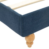 NNEVL Bed Frame Blue Fabric 106x203 cm King Size Single