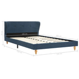 NNEVL Bed Frame Blue Fabric 106x203 cm King Size Single