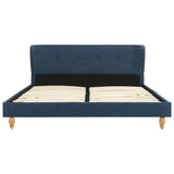 NNEVL Bed Frame Blue Fabric 137x187 cm Double Size