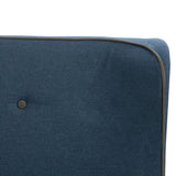 NNEVL Bed Frame Blue Fabric 137x187 cm Double Size