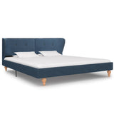 NNEVL Bed Frame Blue Fabric 183x203 cm King Size