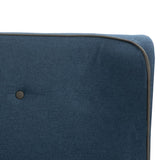 NNEVL Bed Frame Blue Fabric 183x203 cm King Size