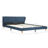 NNEVL Bed Frame Blue Fabric 183x203 cm King Size