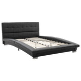 NNEVL Bed Frame Black Faux Leather 106x203 cm King Single Size