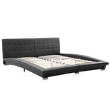 NNEVL Bed Frame Black Faux Leather 183x203 cm King Size