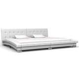 NNEVL Bed Frame White Faux Leather 183x203 cm King Size