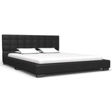 NNEVL Bed Frame Black Faux Leather 137x187 cm Double Size