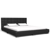 NNEVL Bed Frame Black Faux Leather 153x203 cm Queen Size